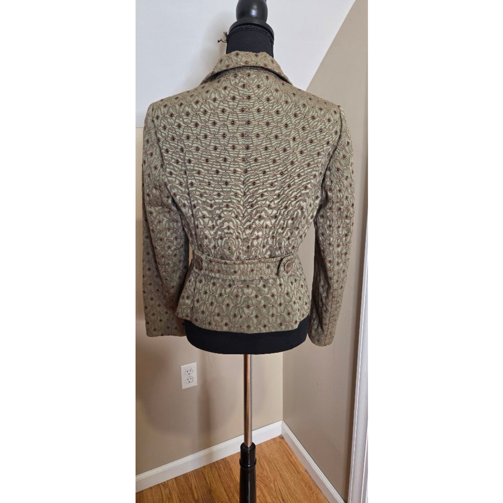 Insight Green & Brown Patterned Blazer Size 6 - Picture 4 of 7